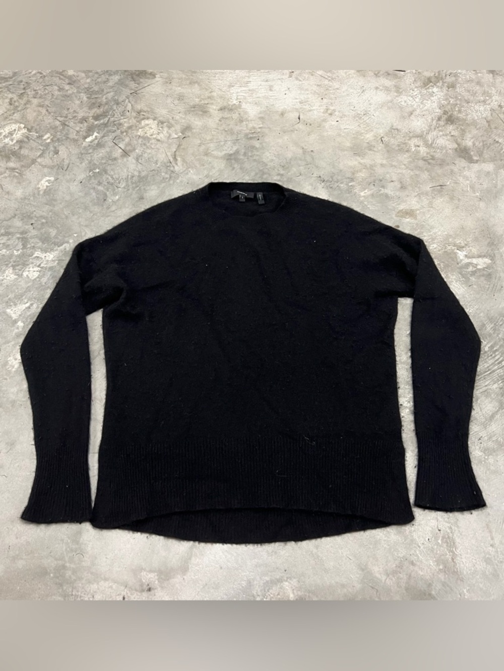 Theory sweater womens small black karenia cashmere pullover relaxed minimalist